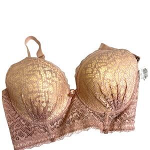 Black Bow Bra Eyelash Lace Underwire Bra | 40D | Lavender, NWT